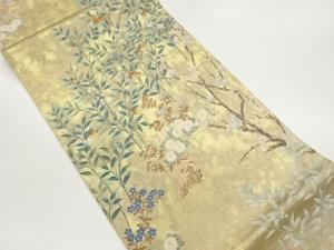 引箔花模様織出し袋帯